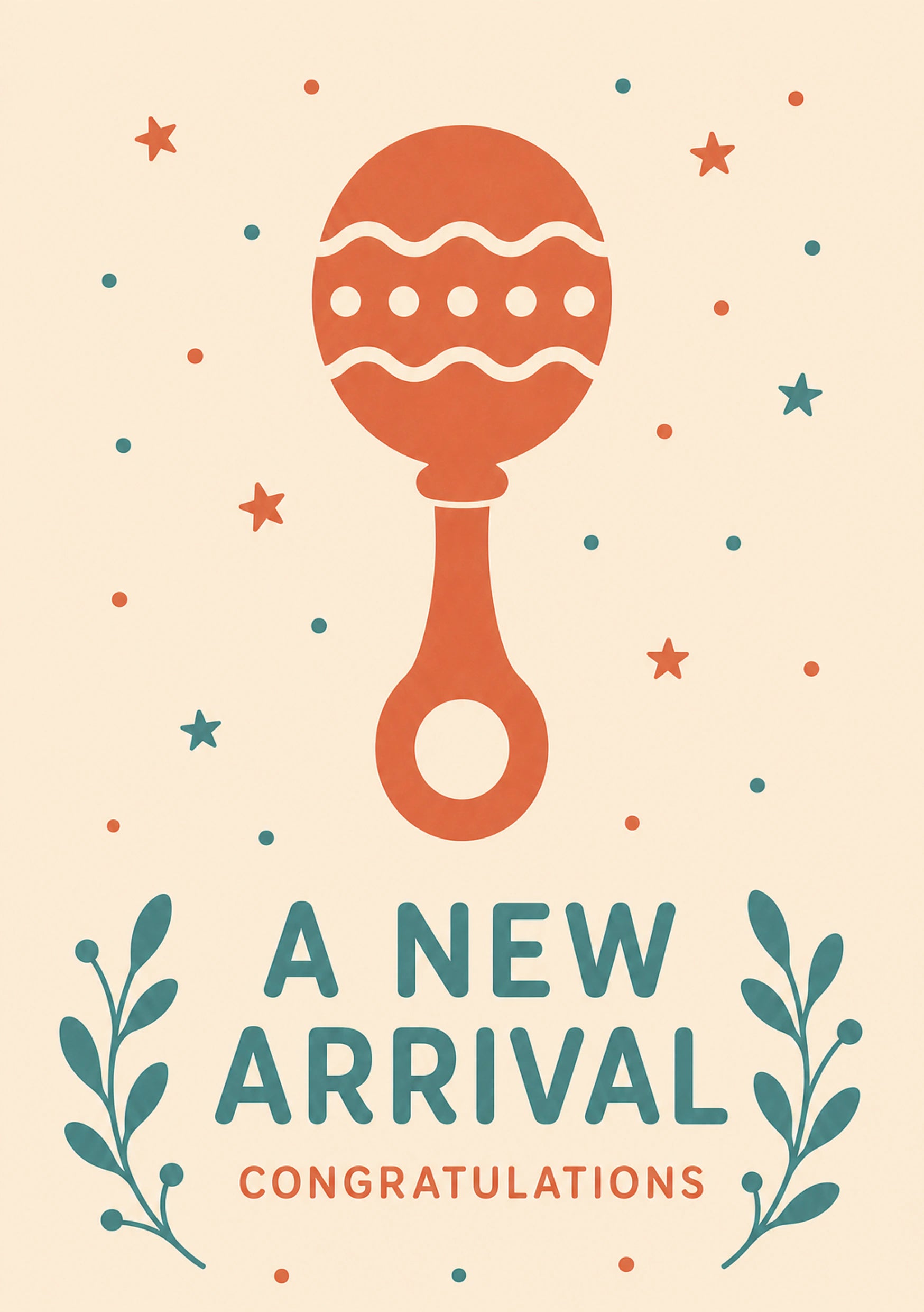 New Baby - Personalised Card — with punch holes
