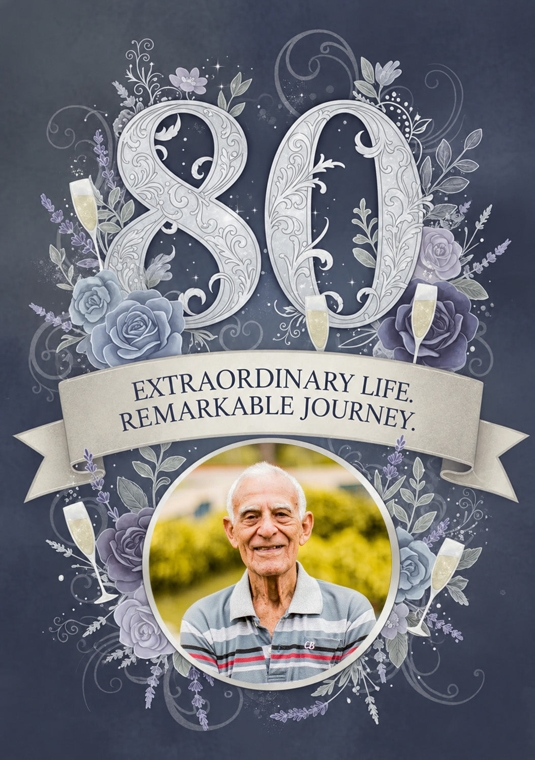 Extraordinary Life Photo Upload 80th Birthday Card for Him