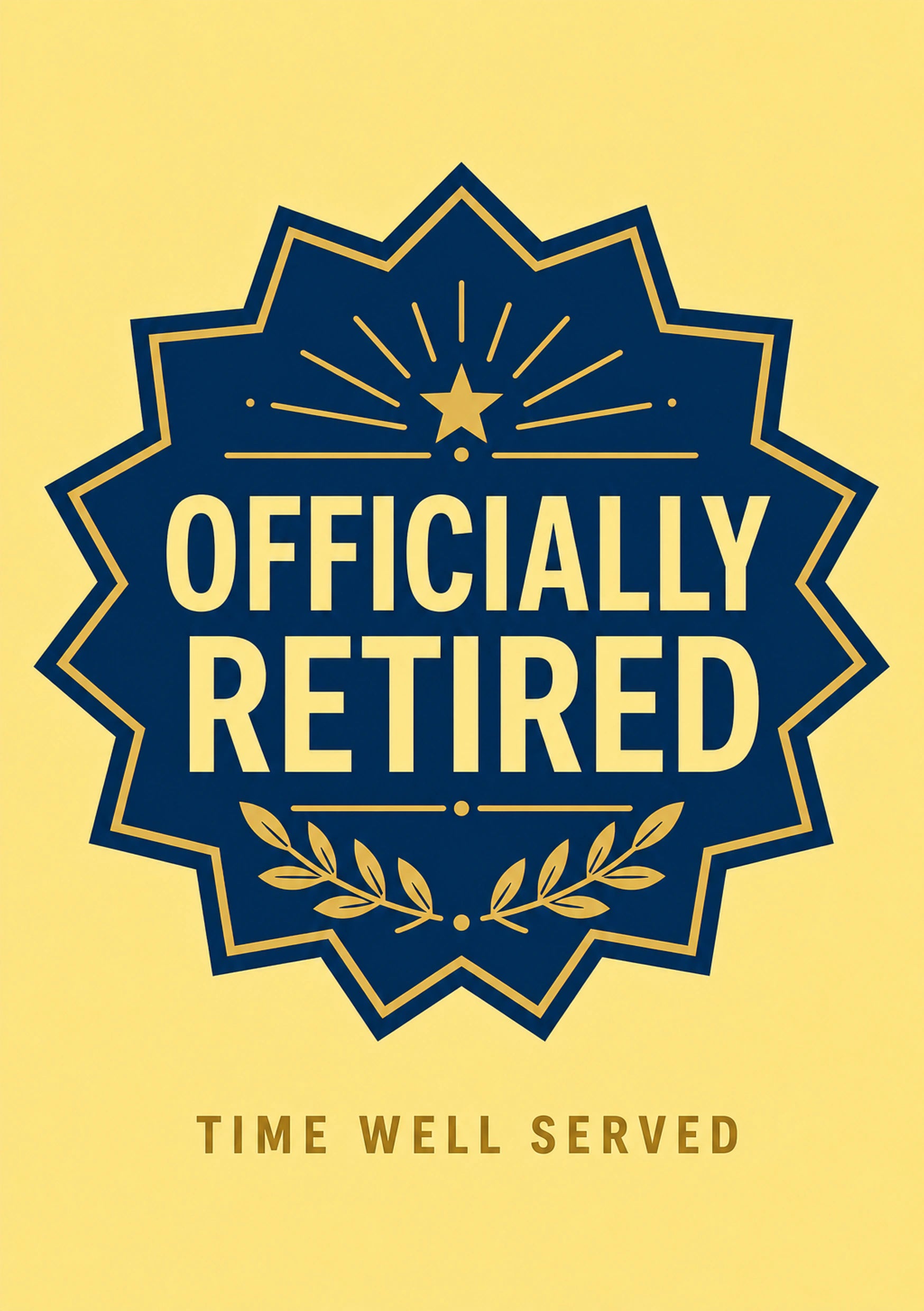 Retirement - Personalised Card — with punch holes