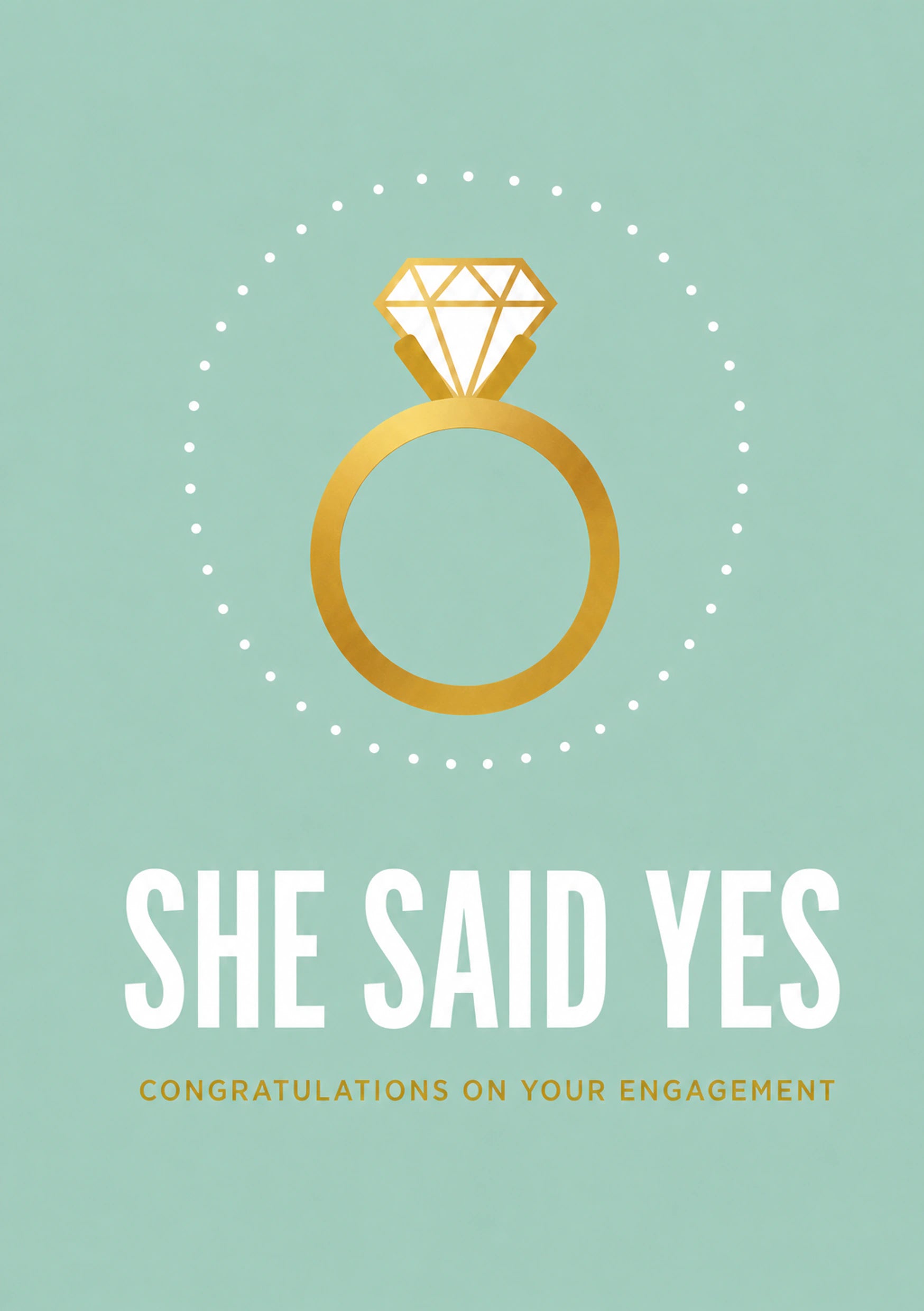 Engagement - Personalised Card — with punch holes