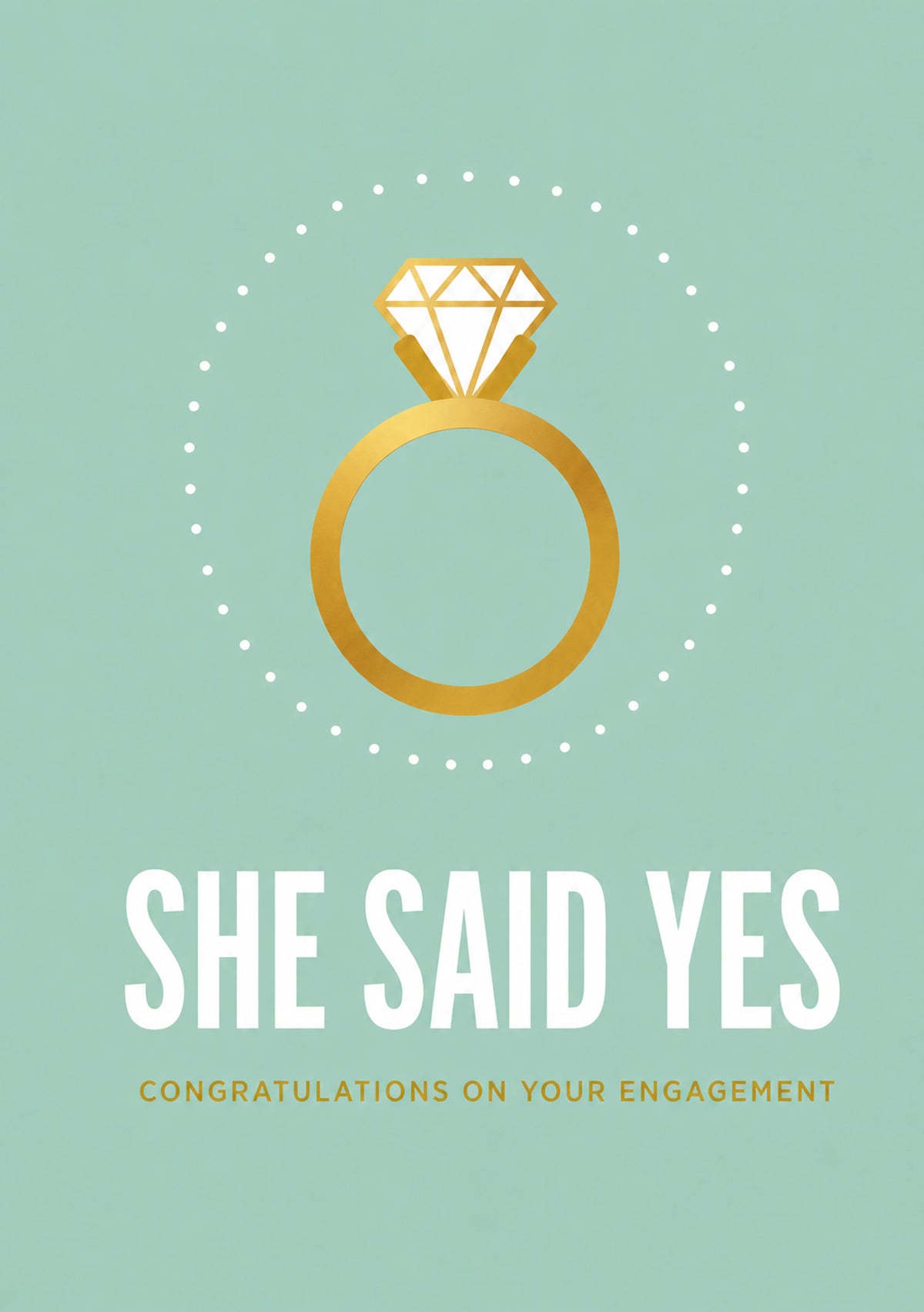 Gold Ring Design Engagement Card