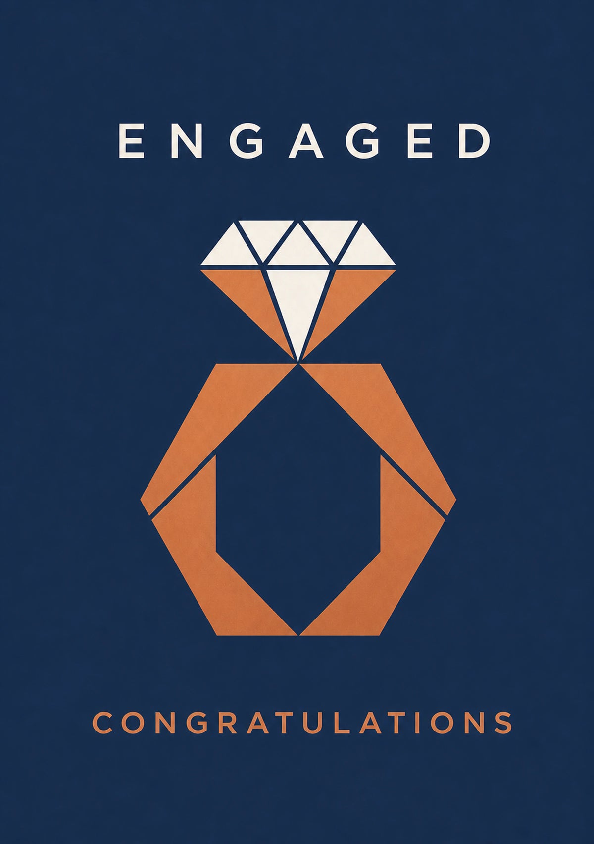 Geometric Diamond Ring Design Engagement Card