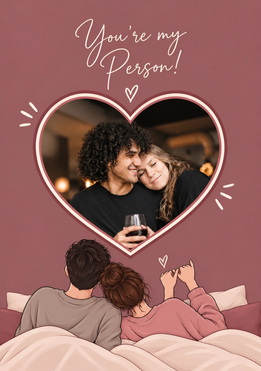 Valentine's day - Personalised Card — with punch holes