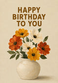 Load image into Gallery viewer, Autumn Floral Vase 65th Birthday Card for Her
