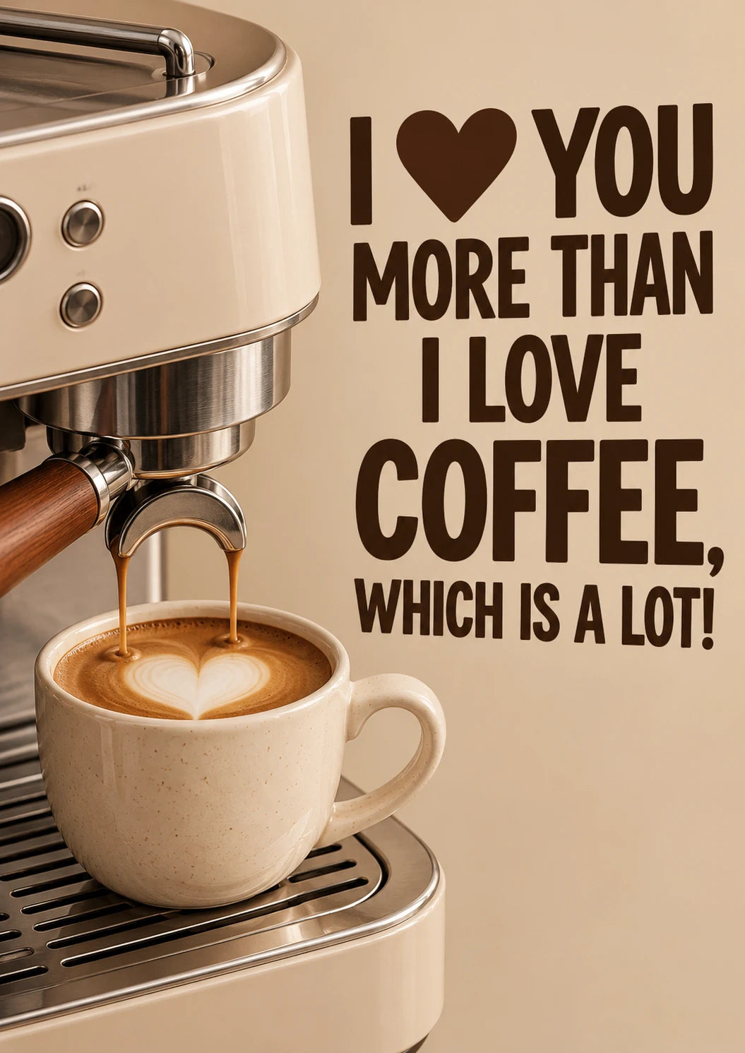 Funny I Love You More Than Coffee Valentine's Day Card for Fiancé