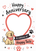 Load image into Gallery viewer, Cute Dog Happy Tails Photo Upload Anniversary Card
