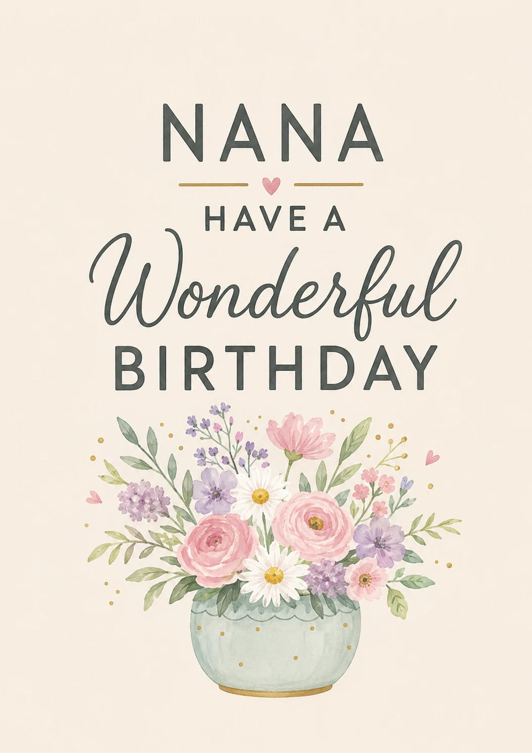 Nana Floral Bouquet Wonderful Birthday Card for Her