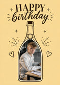 Load image into Gallery viewer, Champagne Bottle Photo Upload 25th Birthday Card for Him
