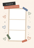 Load image into Gallery viewer, Happy Anniversary Scrapbook Strip Photo Upload Birthday Card
