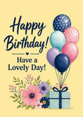 Load image into Gallery viewer, Floral Balloons and Gift 90th Birthday Card for Her
