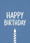 Load image into Gallery viewer, Blue Minimal Candle Illustration 35th Birthday Card
