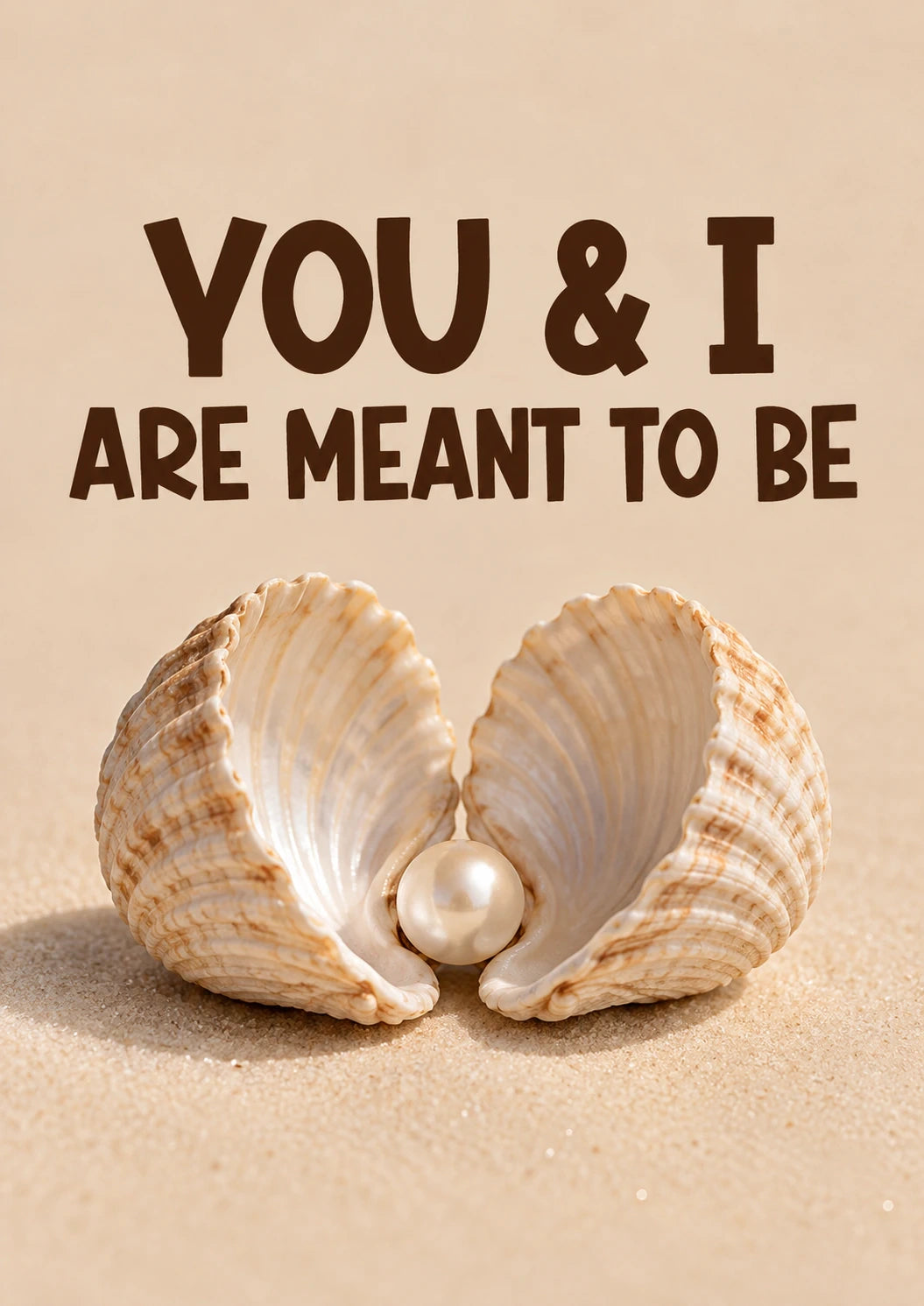 Meant to Be Pearl Shell Valentine's Day Card for Fiancée