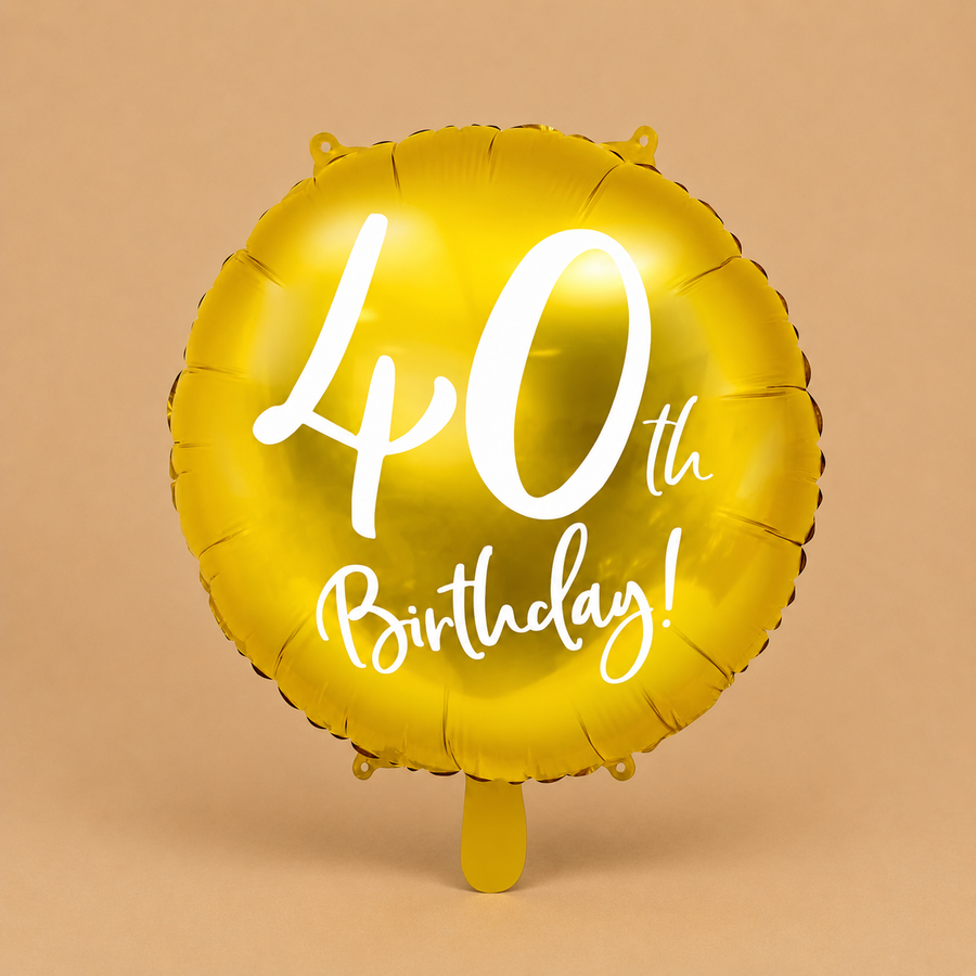 40th Birthday Gold Foil Balloon 45cm