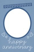 Load image into Gallery viewer, Blue Hearts Washi Tape Photo Upload Anniversary Card
