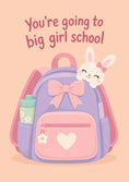 Load image into Gallery viewer, Cute Bunny Purple Backpack Back to School Card for Her
