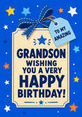 Load image into Gallery viewer, Blue Star Gift Tag Grandson 11th Birthday Card for Him
