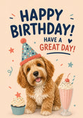 Load image into Gallery viewer, Cute Cockapoo Puppy Happy Birthday Card
