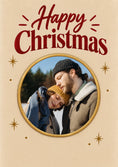 Load image into Gallery viewer, Happy Christmas Red Script Stars Photo Upload Christmas Card
