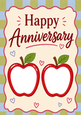 Load image into Gallery viewer, Sweet Red Apple Frames Photo Upload Anniversary Card for Her
