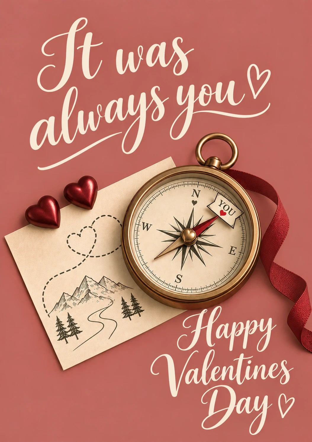 Valentine's day - Personalised Card — with punch holes