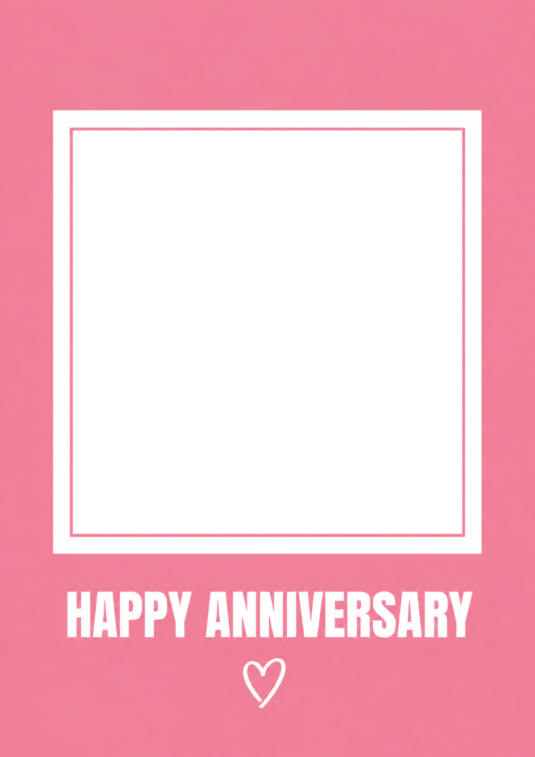 Pink Bold Text Photo Upload Anniversary Card for Her