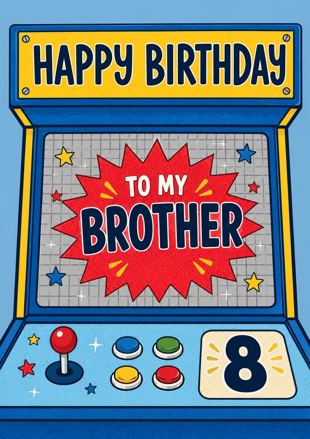 Arcade Machine 8th Birthday Card for Him