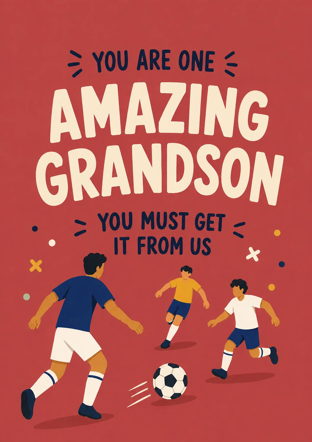 Funny Amazing Grandson Football 14th Birthday Card for Him