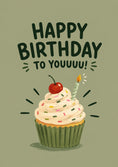 Load image into Gallery viewer, Sprinkle Cupcake and Candle 20th Birthday Card
