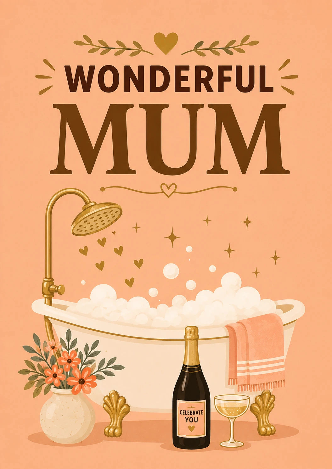 Wonderful Mum Bubble Bath 95th Birthday Card for Her