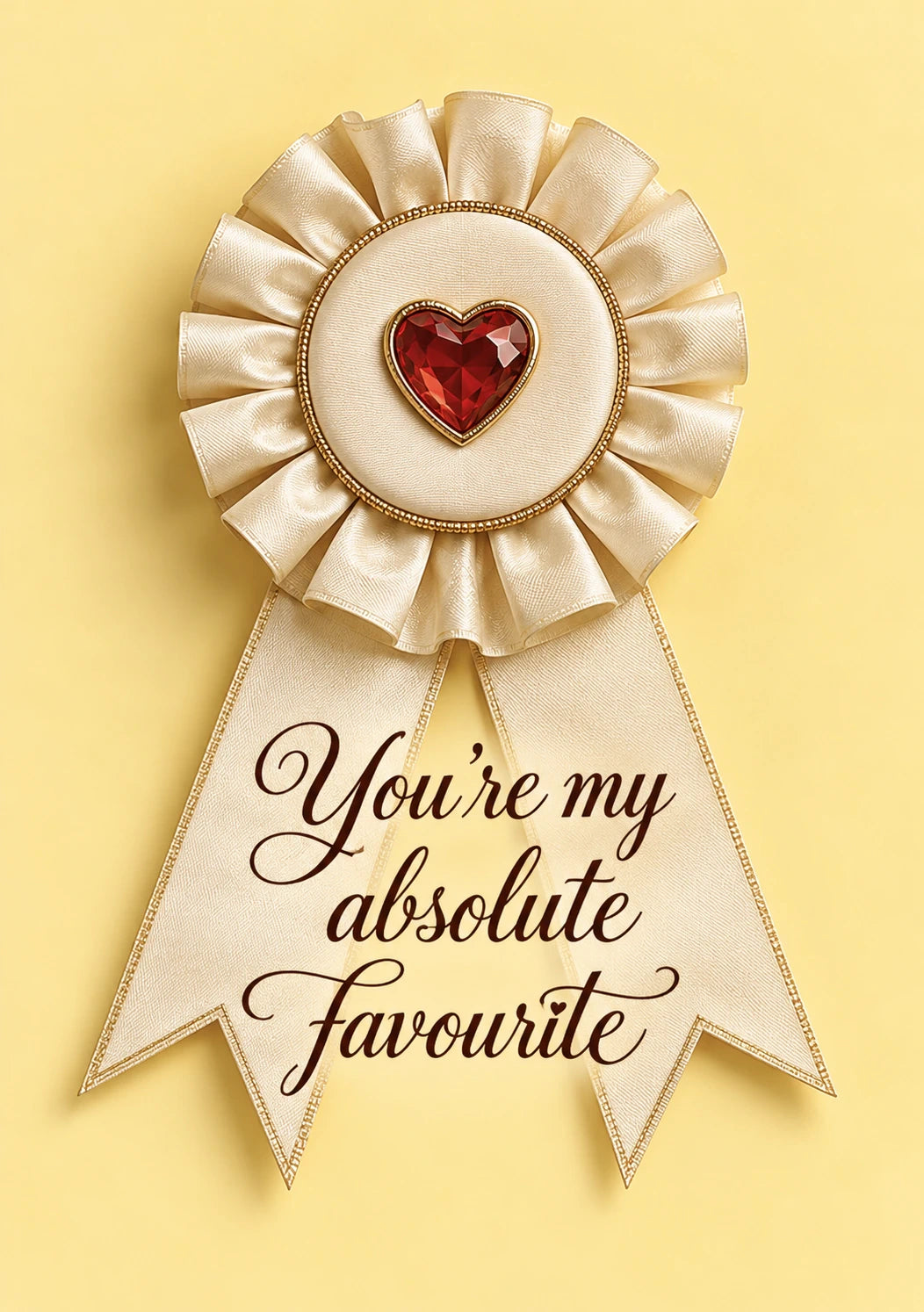 Cream Rosette Heart Gem Valentine's Day Card for Fiancee