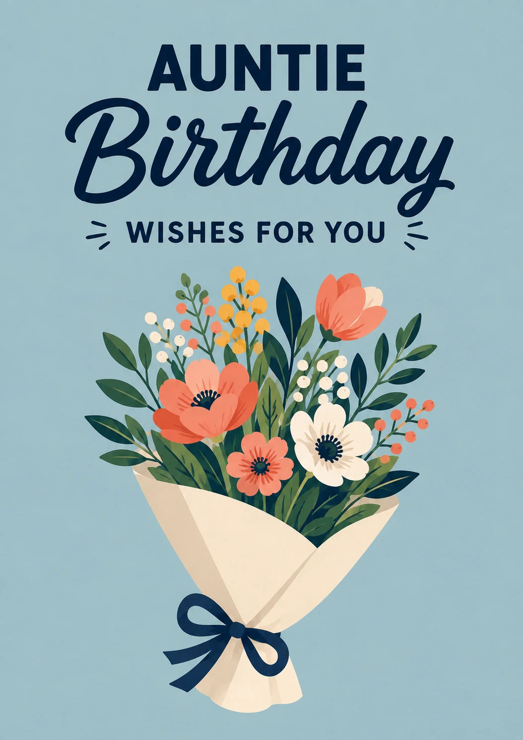 Auntie Floral Bouquet 85th Birthday Card for Her