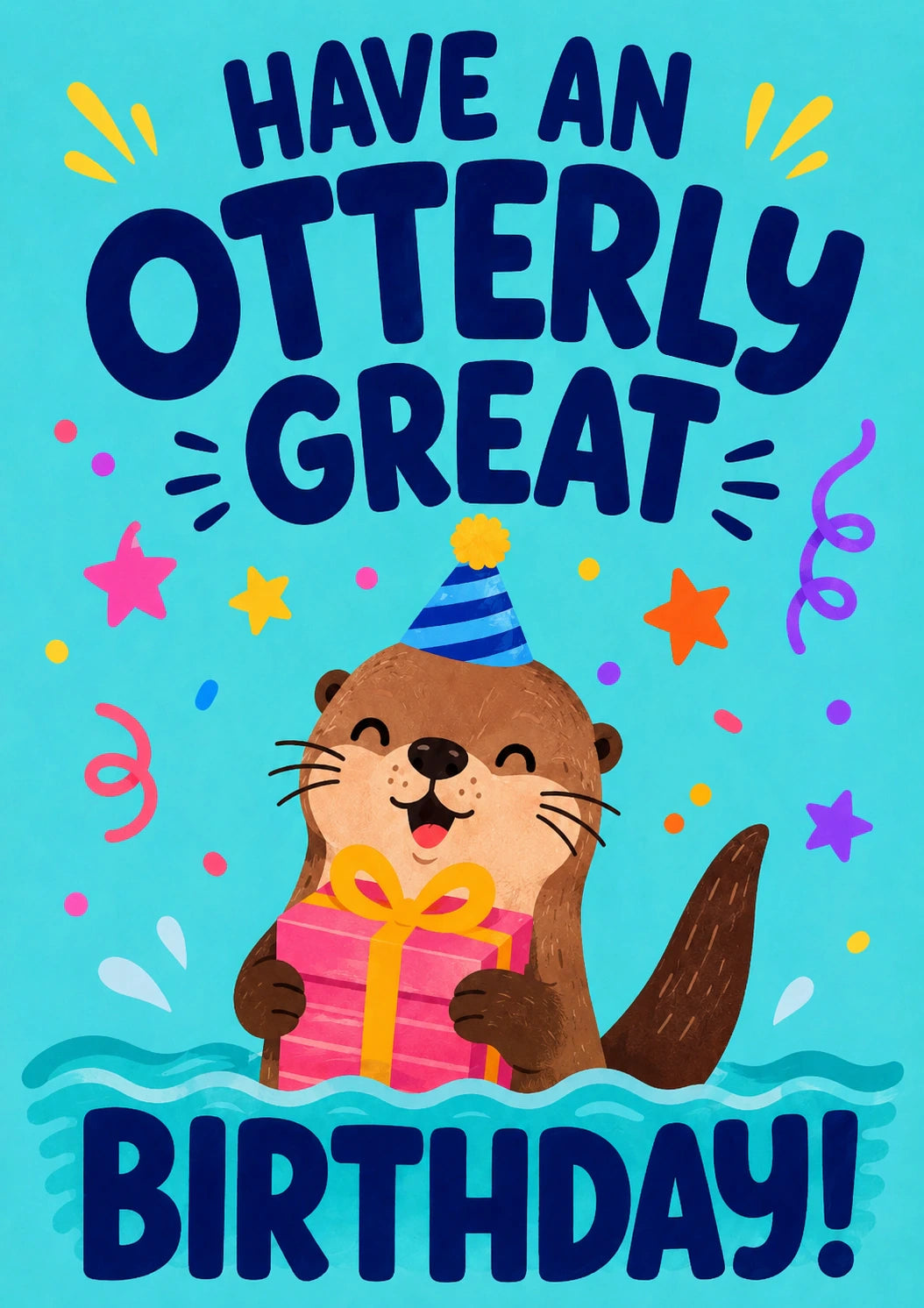 Funny Otterly Great Otter Pun Birthday Card