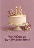 Load image into Gallery viewer, Funny 18 Years of Chaos 18th Birthday Card for Her
