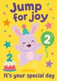 Load image into Gallery viewer, Jumping Bunny Balloon 2nd Birthday Card
