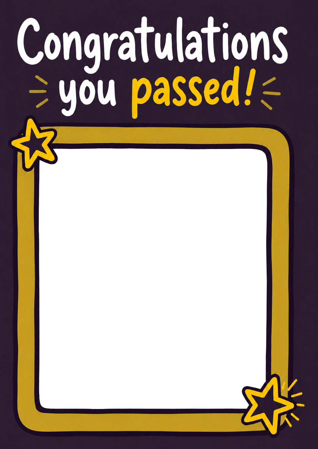 Congratulations You Passed Star Photo Upload Congratulations Card for Him