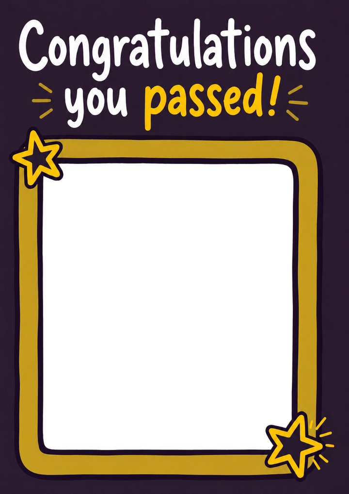 Congratulations You Passed Star Photo Upload Congratulations Card for Him