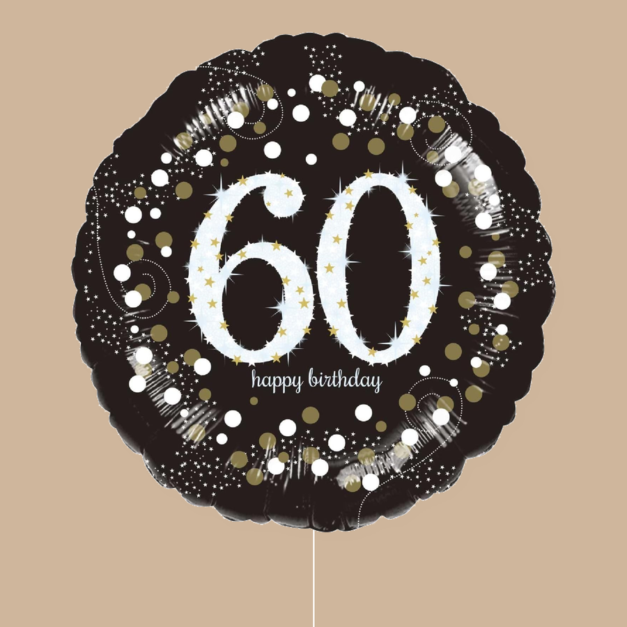 Black Sparkle 60th Birthday Foil Balloon 18"