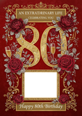Load image into Gallery viewer, Extraordinary Life Photo Upload 80th Birthday Card for Her
