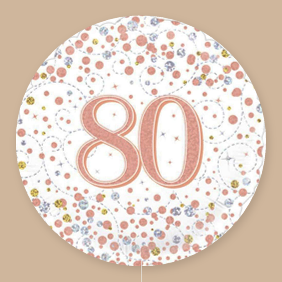 Sparkling Fizz 80th Birthday Foil Balloon 18"