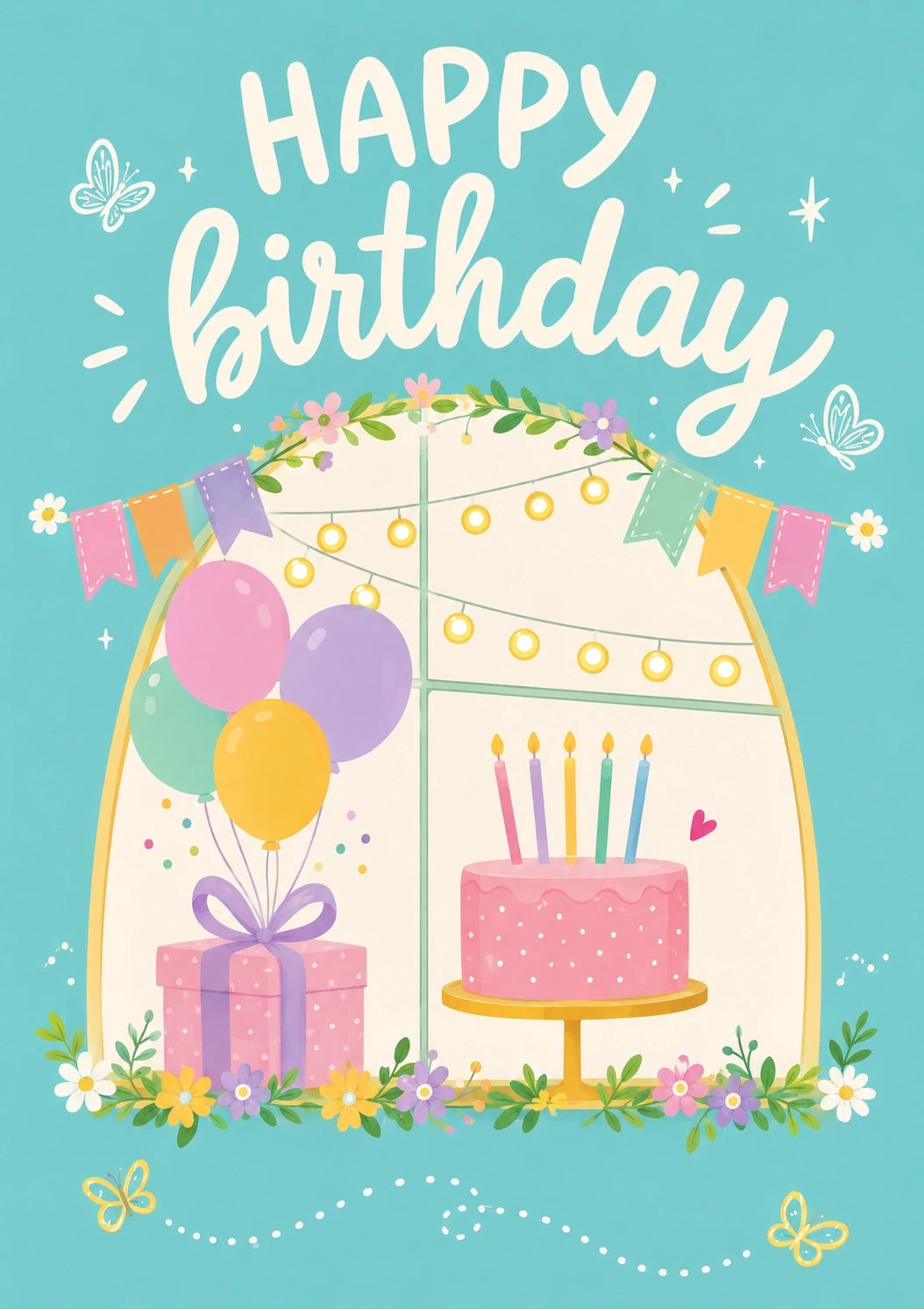 Birthdays - Personalised Card — with punch holes
