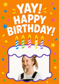 Load image into Gallery viewer, Yay Happy Birthday Cake Photo Upload Birthday Card
