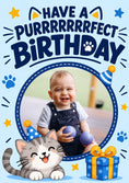 Load image into Gallery viewer, Purrfect Cat Kitten Photo Upload Birthday Card for Him
