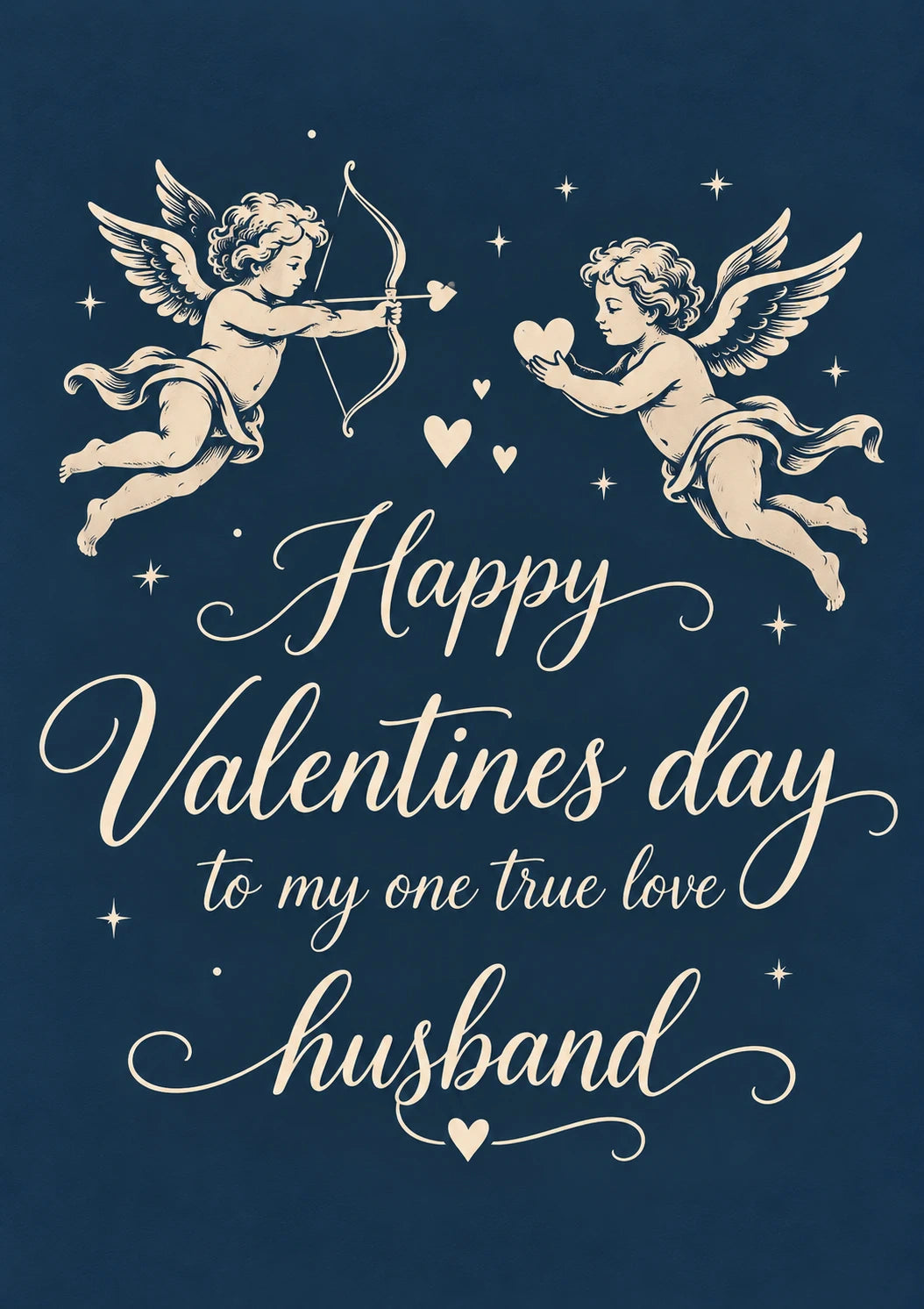 Cherub Cupid Bow and Heart Valentine's Day Card for Husband