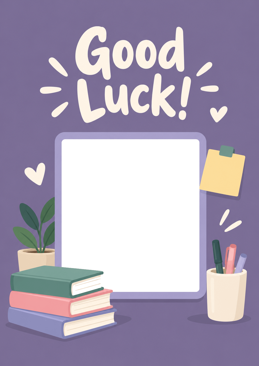 Good Luck Purple Stationery Photo Upload Back to School Card for Her