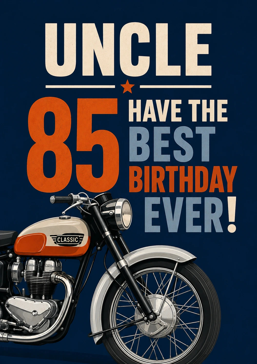 Classic Motorcycle 85th Birthday Card for Him