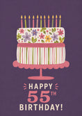 Load image into Gallery viewer, Floral Tiered Cake 55th Birthday Card for Her
