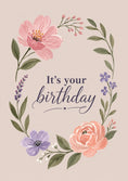 Load image into Gallery viewer, Watercolour Floral Wreath Birthday Card for Her
