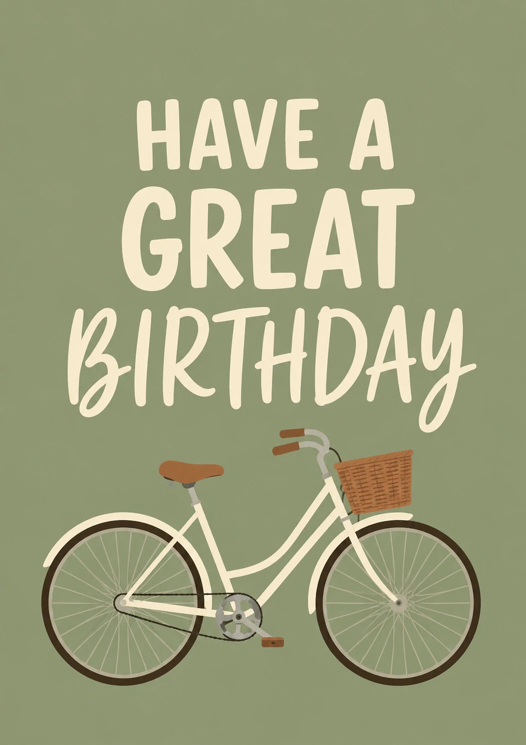 Vintage Cream Bicycle Great Birthday Card for Her