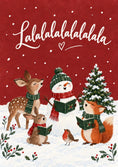 Load image into Gallery viewer, Singing Woodland Animals and Snowman Christmas Card
