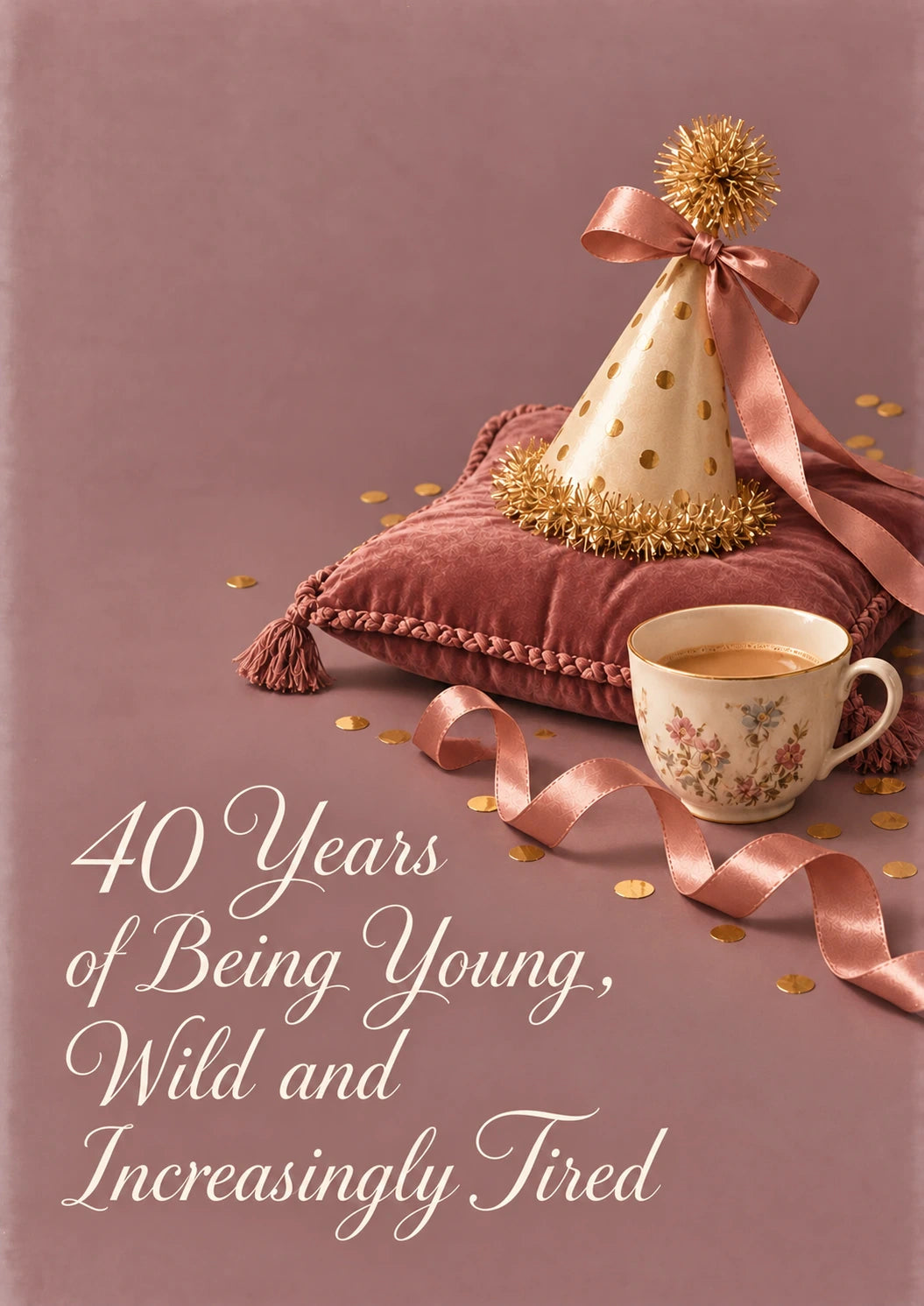 Funny Young Wild and Increasingly Tired 40th Birthday Card for Her